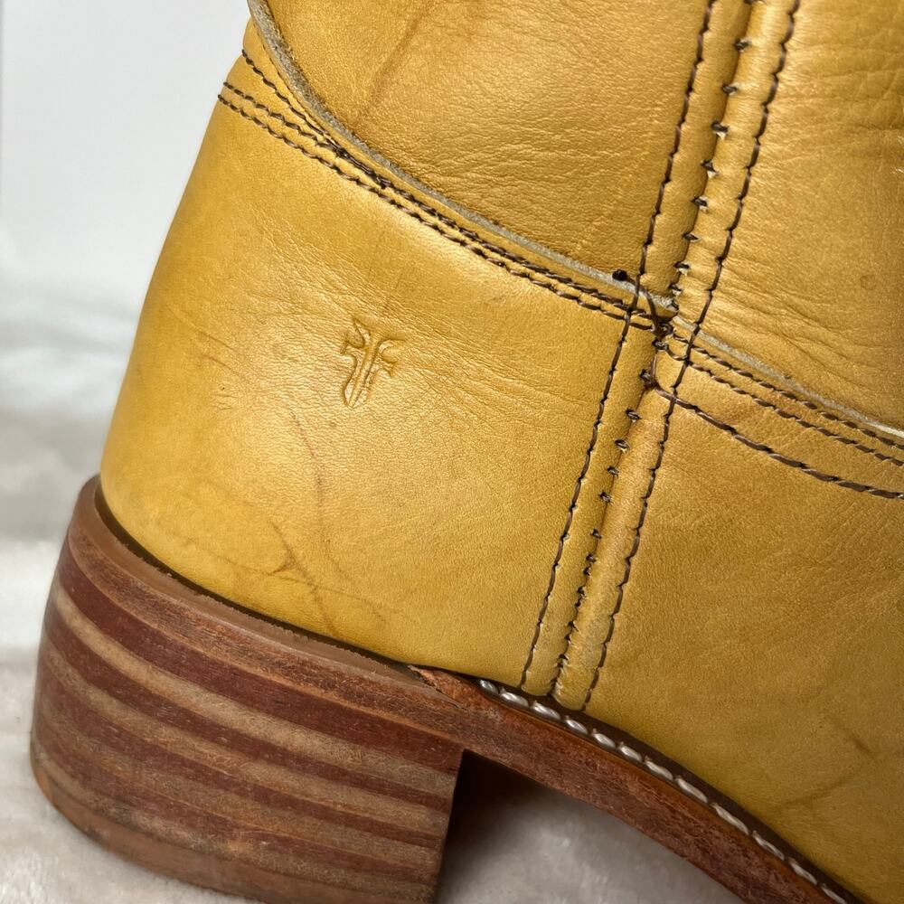 FRYE Campus Boots 14L Banana Tall Leather Pull On Womens Size 8 M - Picture 9 of 17
